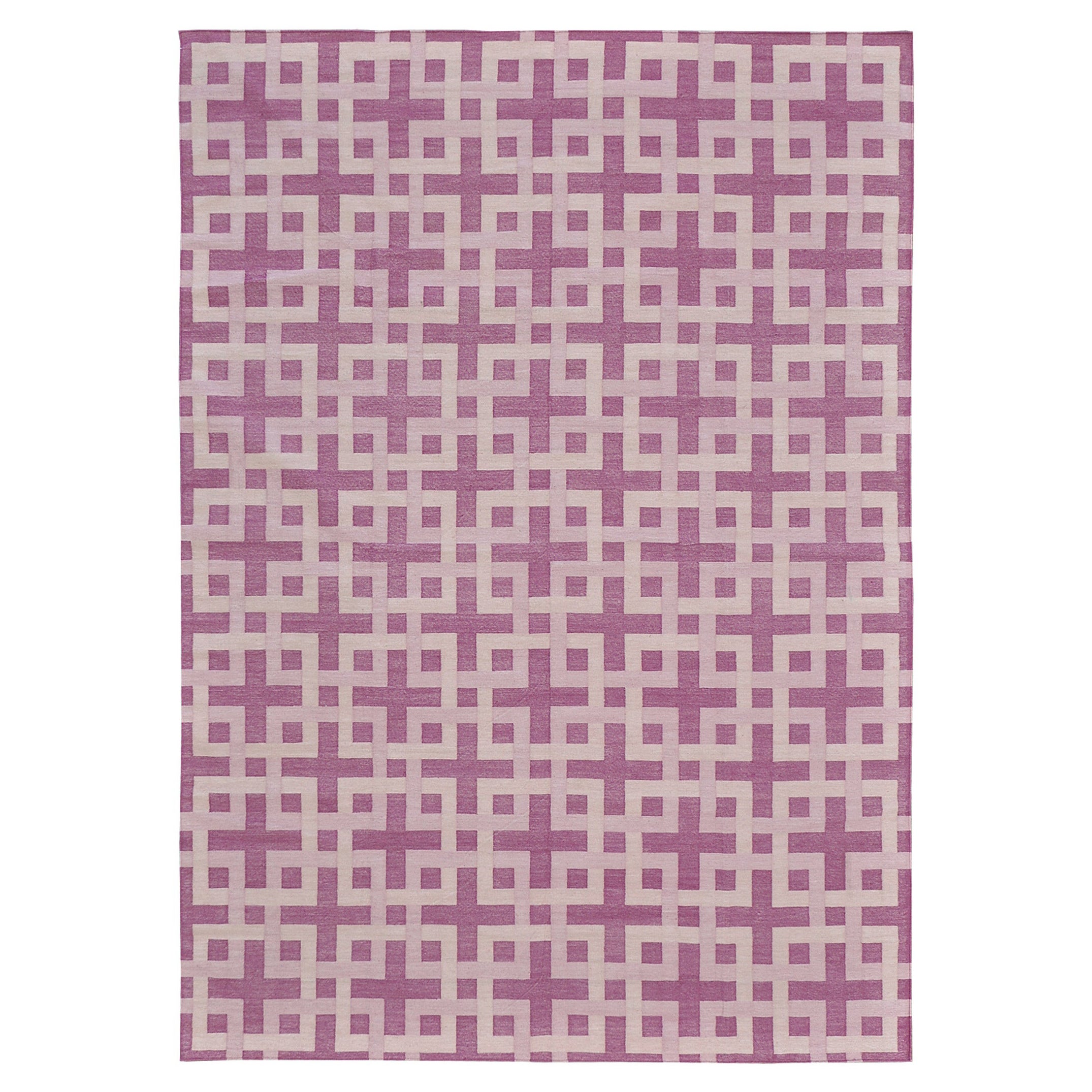 Contemporary Flat-Weave Rug Cielo Collection Estera Fuchsine For Sale