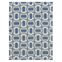 Contemporary Flat-Weave Rug Cielo Collection Gems Peacock