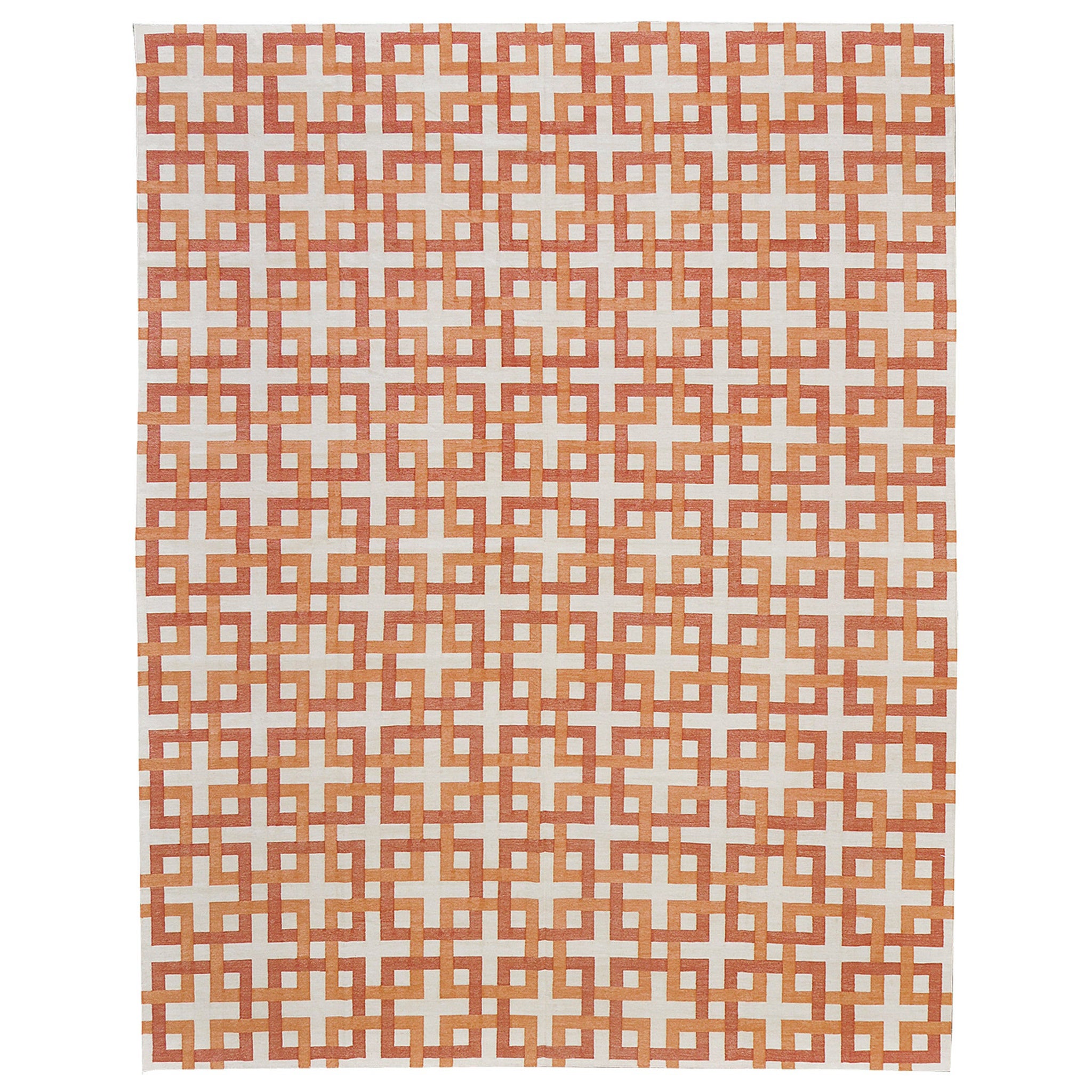 Contemporary Flat-Weave Rug Cielo Collection Estera Tangerine For Sale