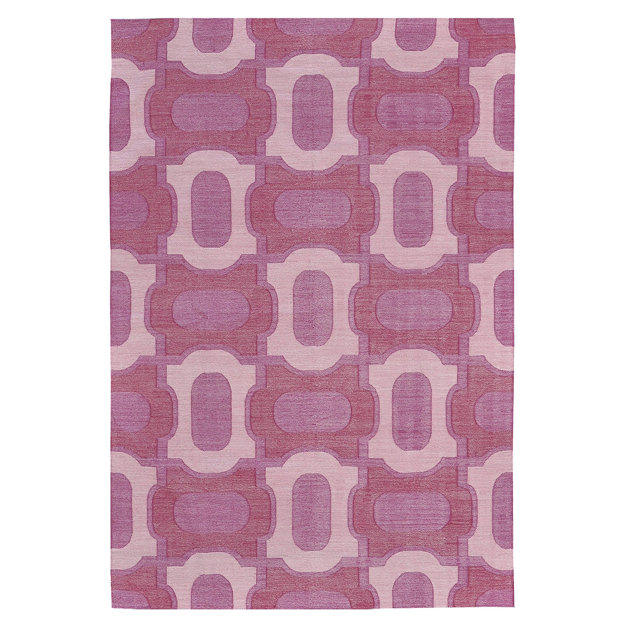 Contemporary Flat-Weave Rug Cielo Collection Gems Fuchsine For Sale