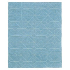 Contemporary Flat-Weave Rug Cielo Collection Diamante Turquoise