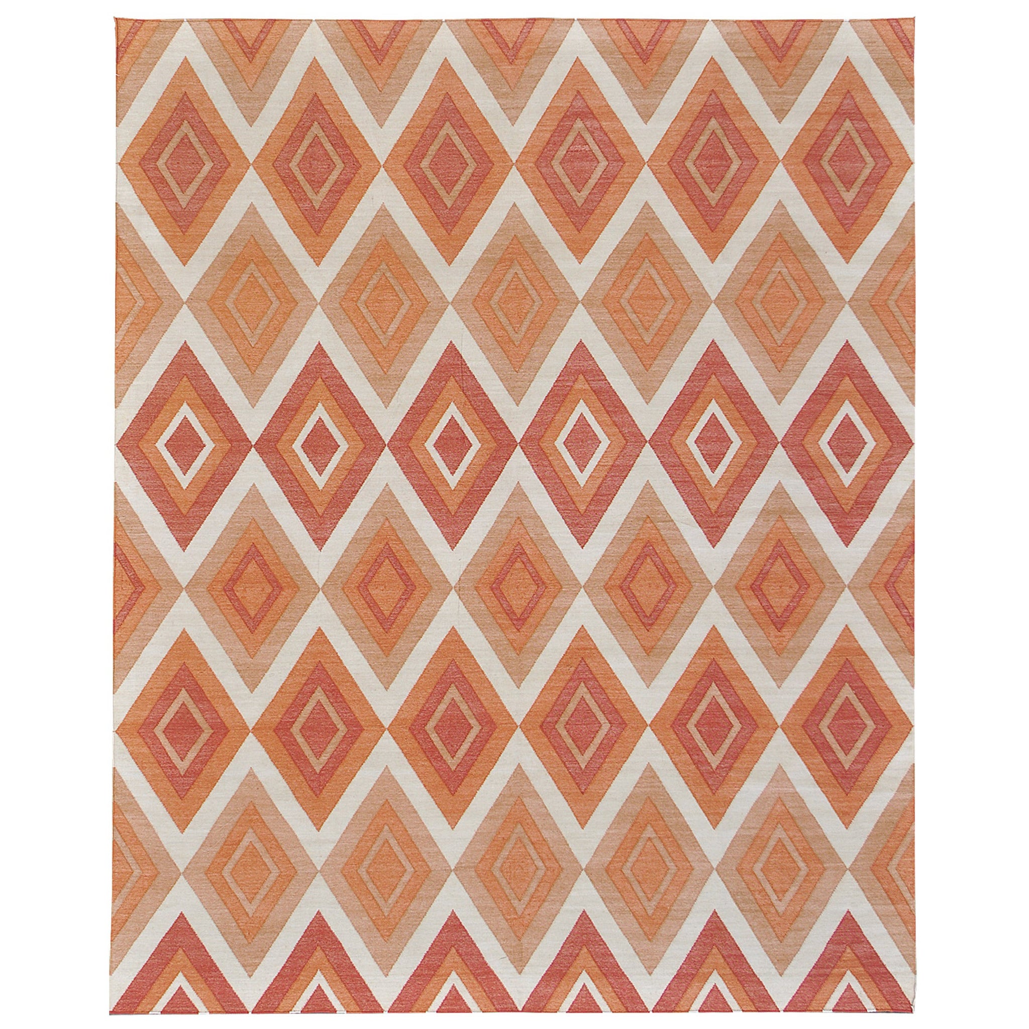 Zeitgenössischer Flachgewebe-Teppich Cielo Collection Permata Tangerine