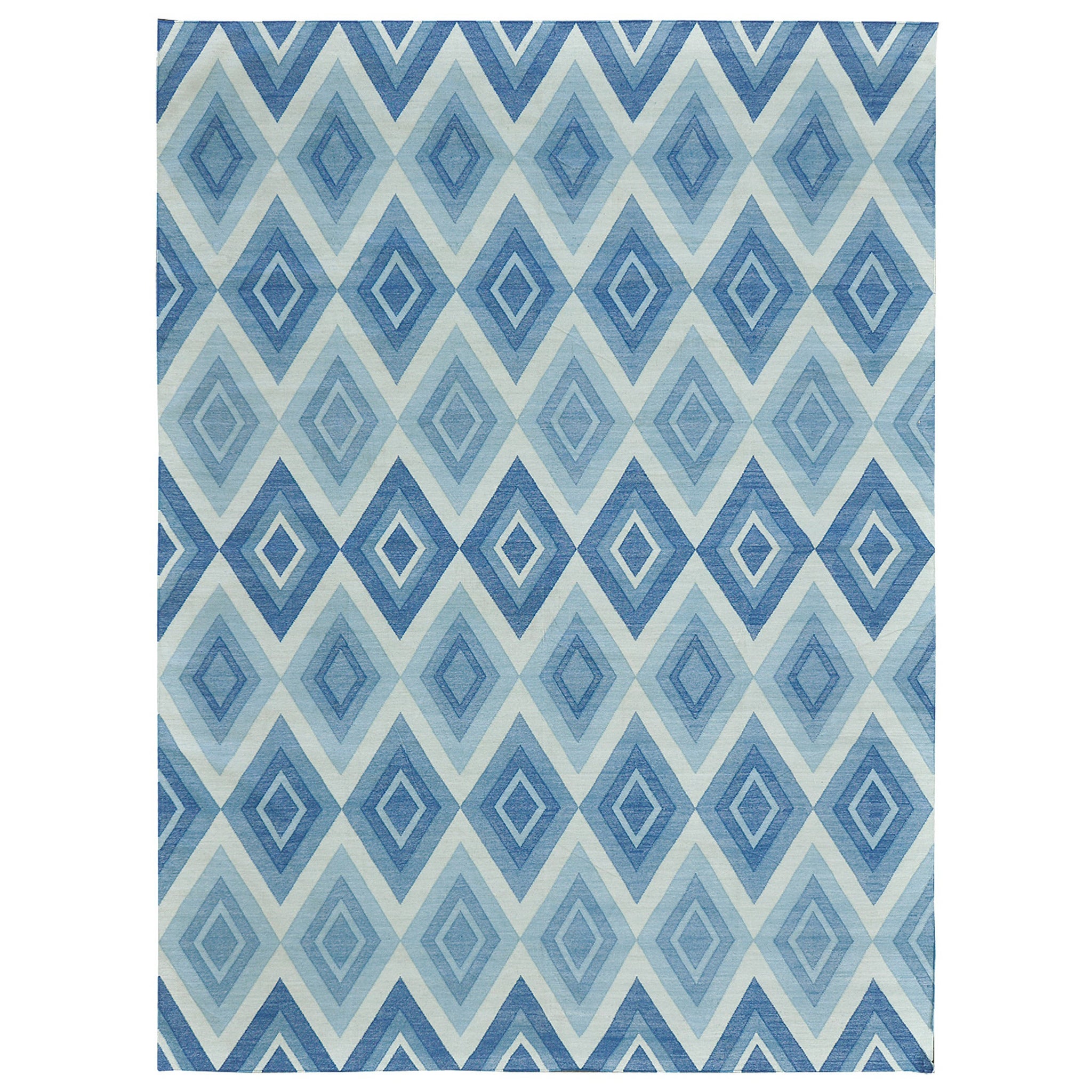 Contemporary Flat-Weave Rug Cielo Collection Permata Turquoise For Sale