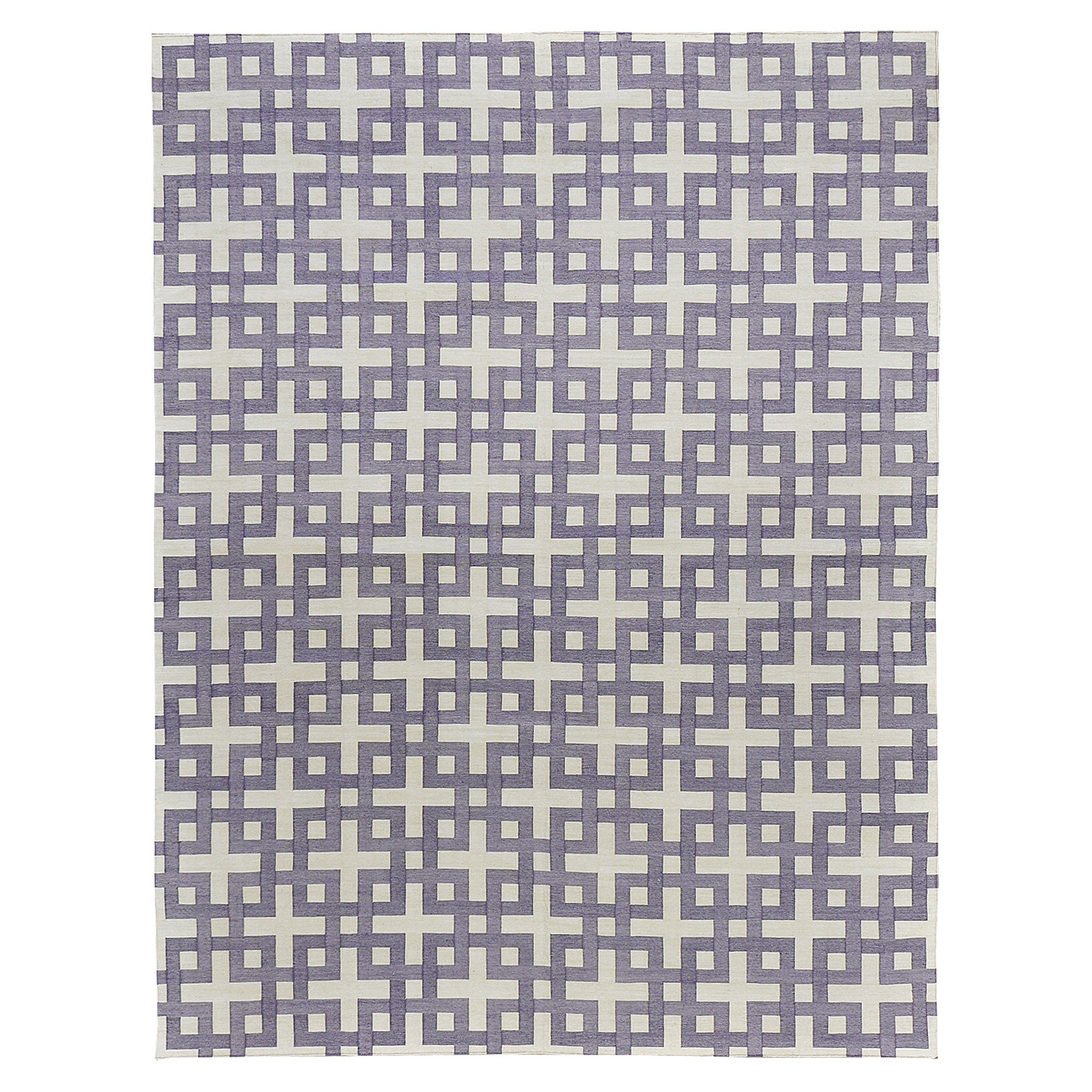 Contemporary Flat-Weave Rug Cielo Collection Estera Violet For Sale
