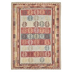 Kilim Tejido Plano Estilo Vintage Tribal Tinte Natural