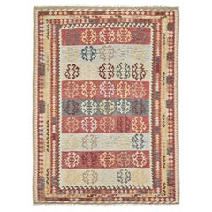 Vintage Style Tribal Natural Dye Flat Weave Kilim