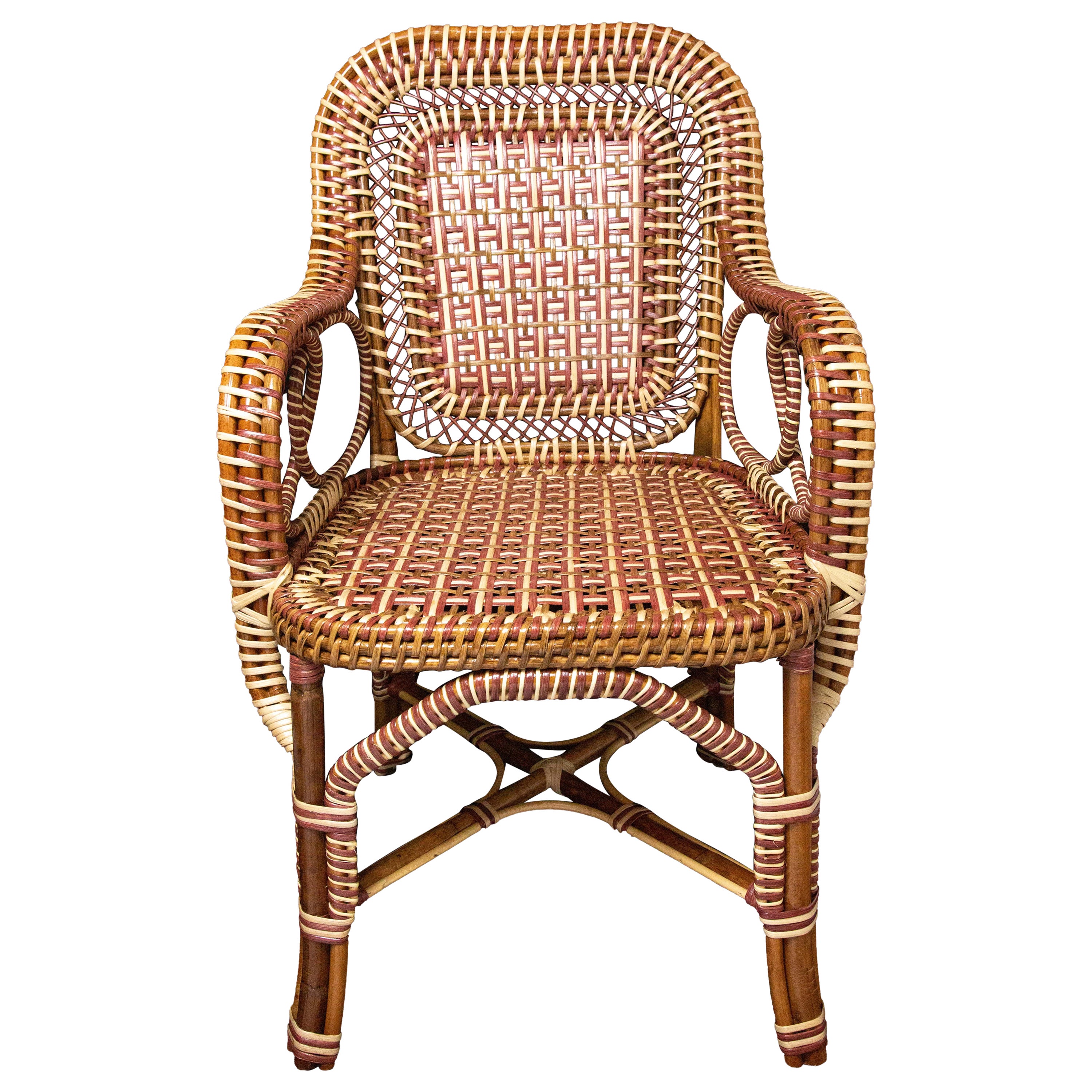 Marshan Rattan Arm Chair in Brown By Creel and Gow 