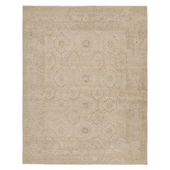 Rug & Kilim’s Oushak Style Rug in Beige-Brown with Floral Patterns