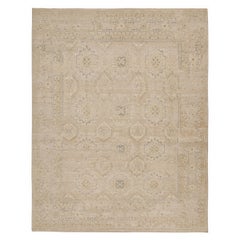 Oushak-Teppich von Rug & Kilim in Beige-Braun mit Blumenmuster