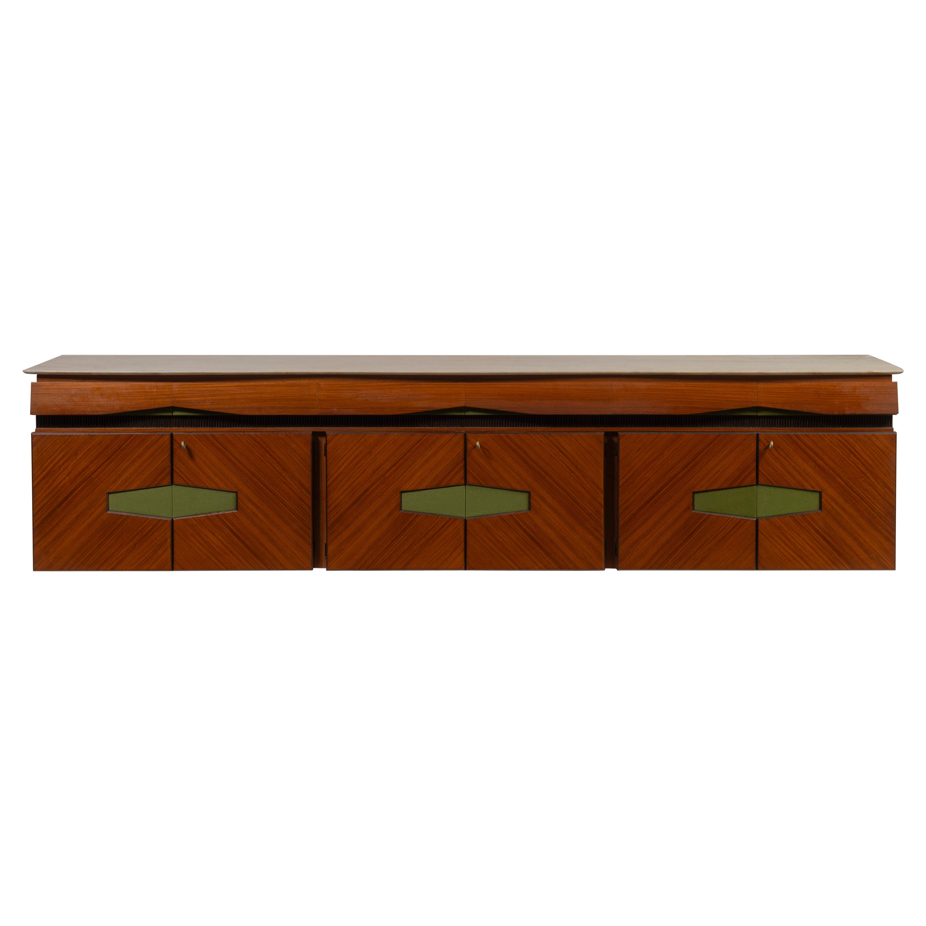 Mid-Century Modern Hanging Sideboard from La Permanente Mobili Cantù of Italy
