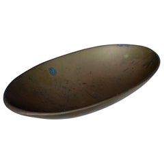 Cuenco / Plato ovalado de latón macizo, años 70
