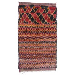 Vintage Berber Moroccan Rug, Colorfully Curated Meets Boho Chic