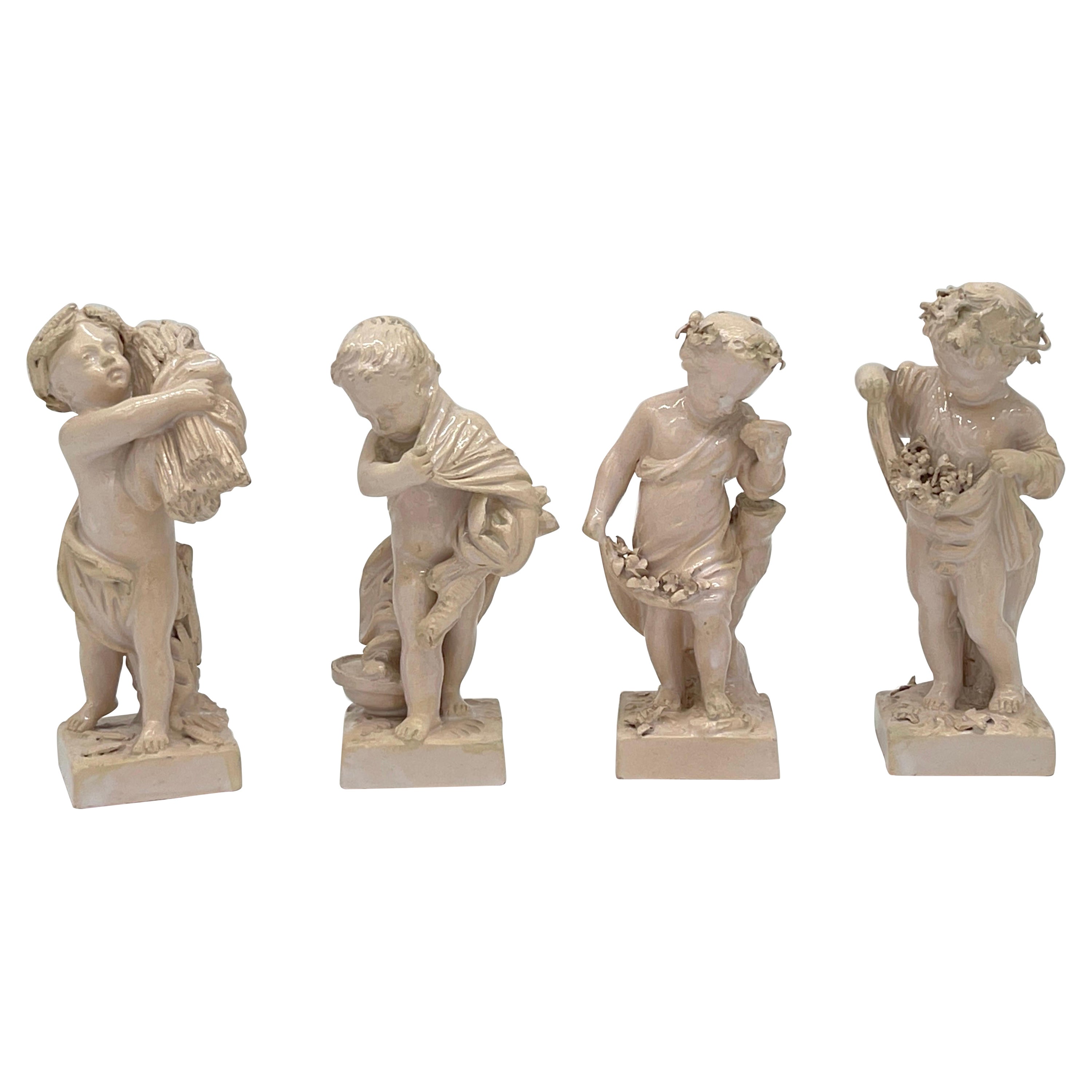 Sevres Creamware Figures Emblematic of Four Seasons, Modeled after/by Bachelier  For Sale