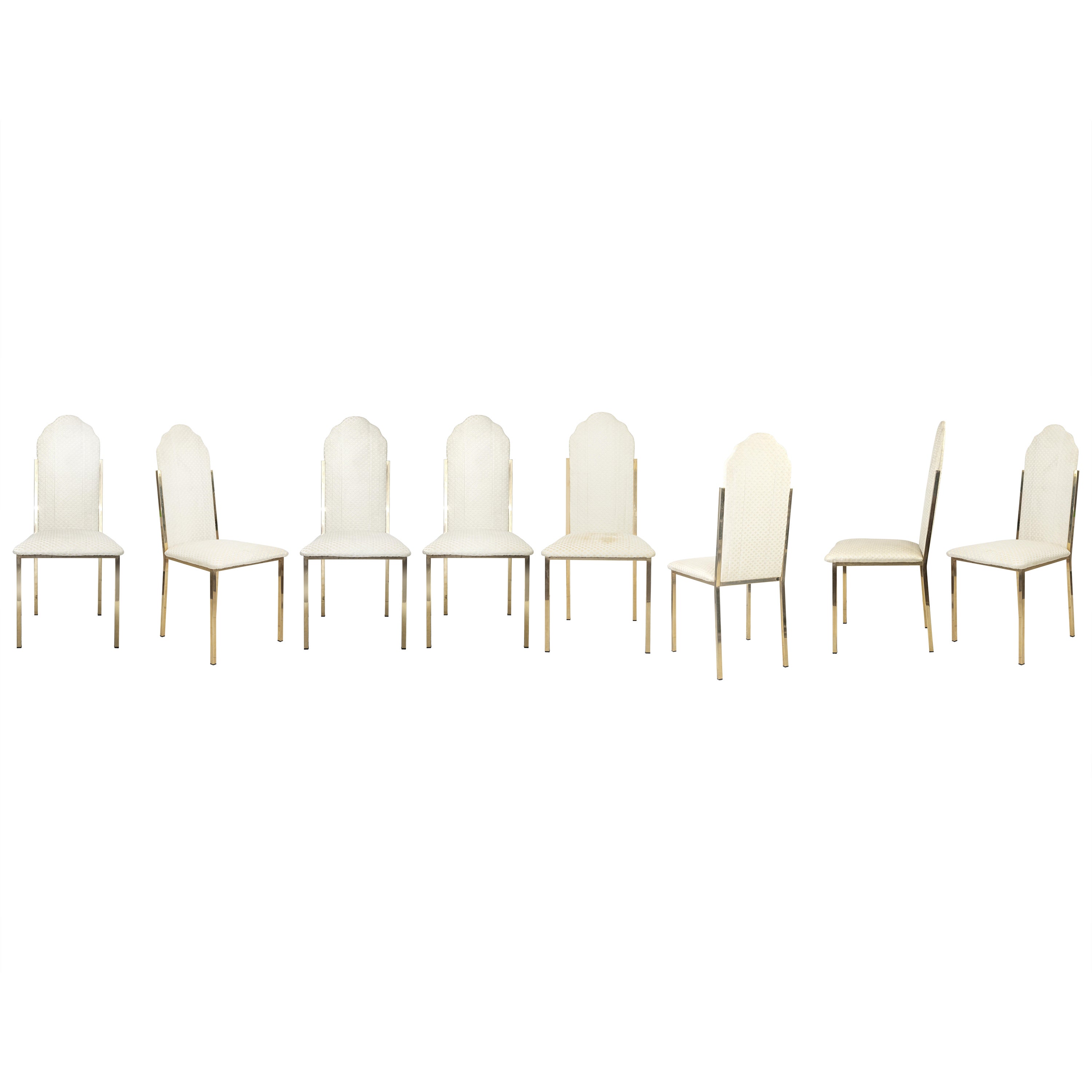 Set of 8 AD 026 Chairs by Alain Delon for Maison Jansen, France, 1970s