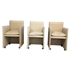 Set of 3 Italian " Break" Armchairs, designed by Mario Bellini for Cassina  