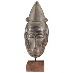 Vintage Sculpture, African Mask, Ivory Coast, 20th Century.