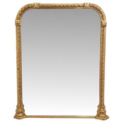 A Fabulous 19th Century Overmantle Mirror with Ribbon Twist Detail