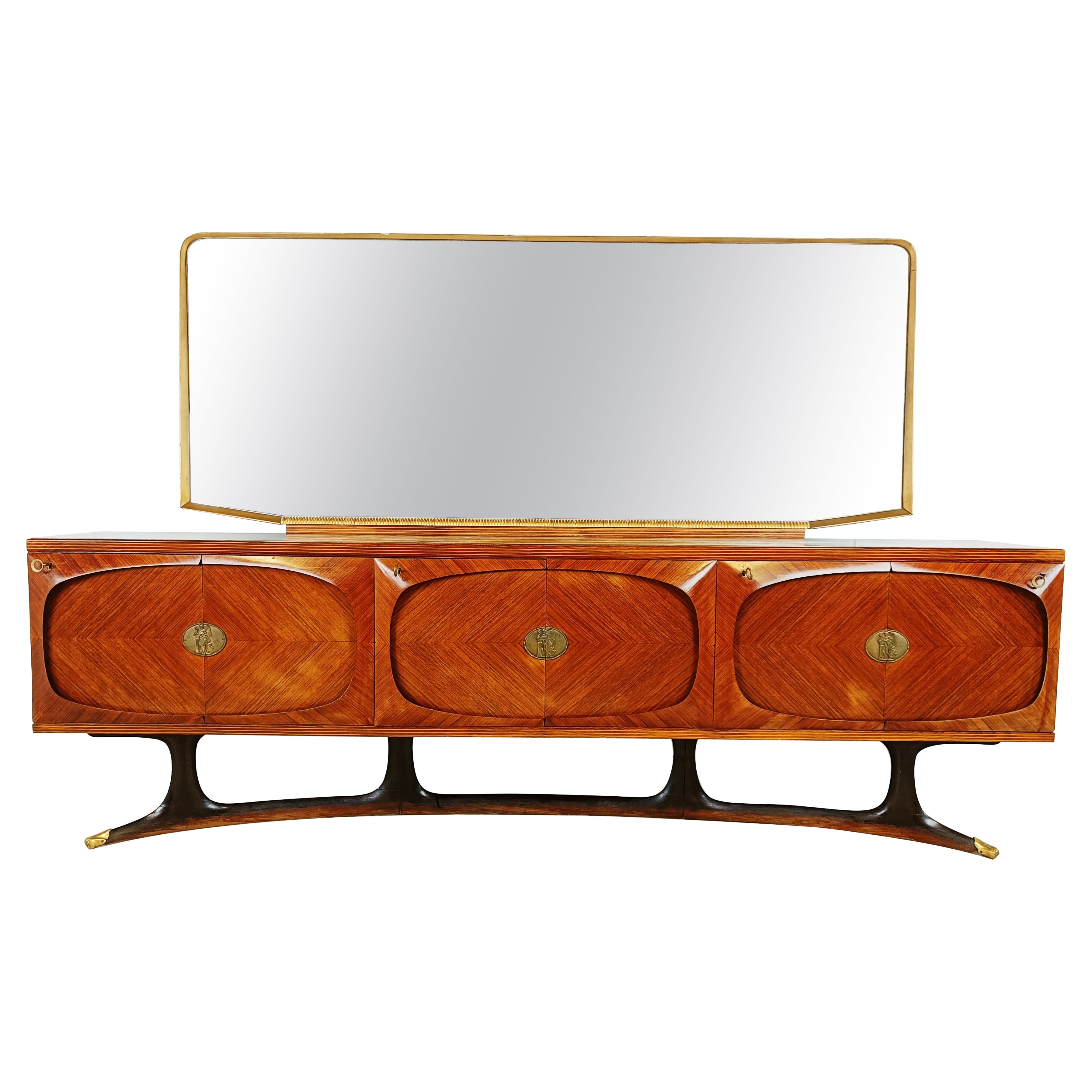 Italian Rosewood sideboard by Vittorio Dassi for Lissone, 1950s For Sale