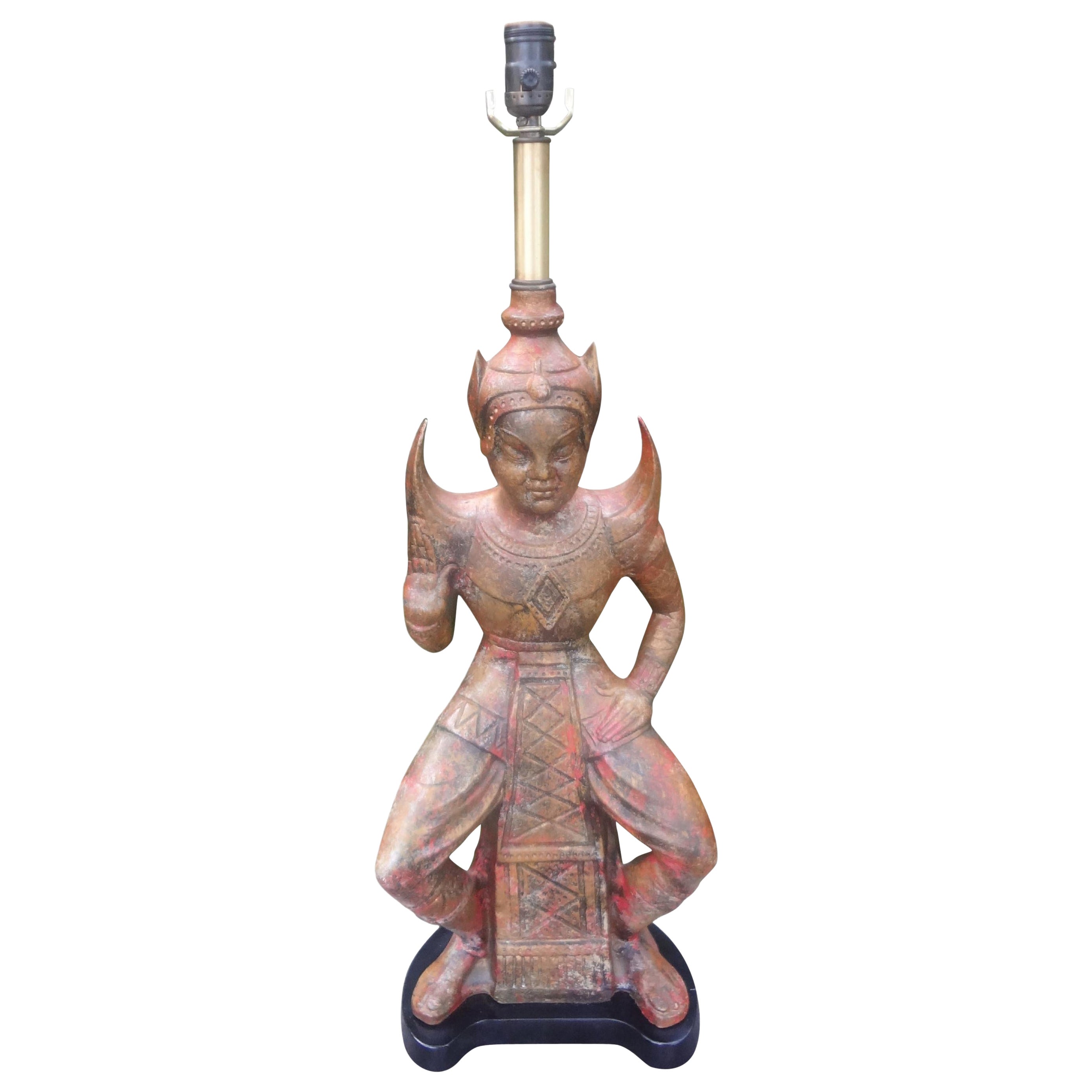 Hollywood Regency Glazed Ceramic Lamp
