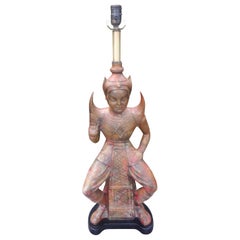 Hollywood Regency Glazed Ceramic Lamp