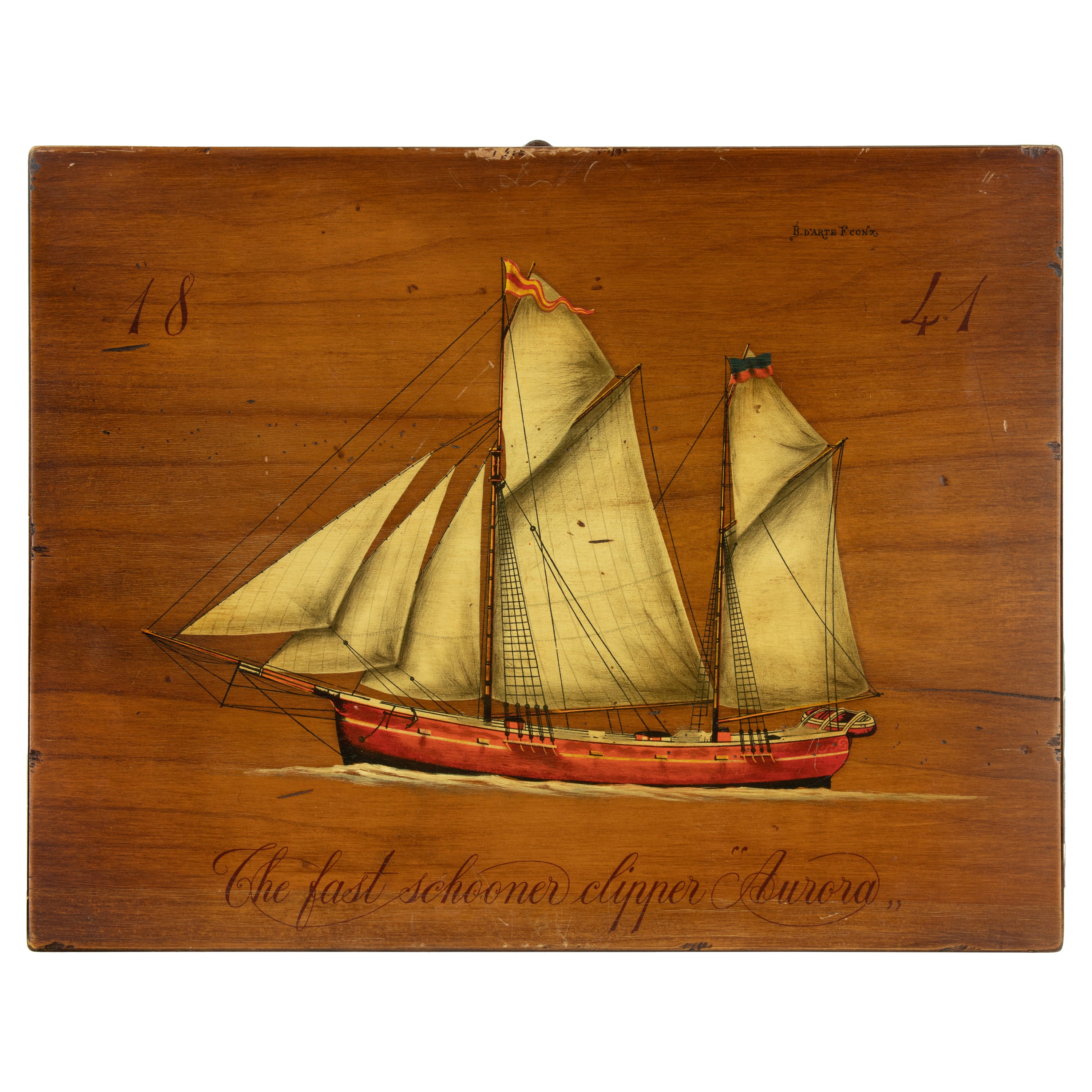 The Fast Schooner Clipper "Aurora" - Wall Reproduction For Sale