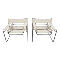 Set of Two B3 Model Wassily Chairs by Marcel Breuer for Gavina.