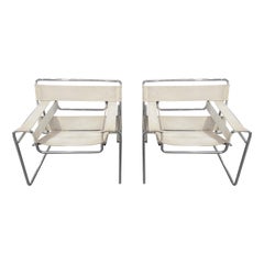 Vintage Set of Two B3 Model Wassily Chairs by Marcel Breuer for Gavina.