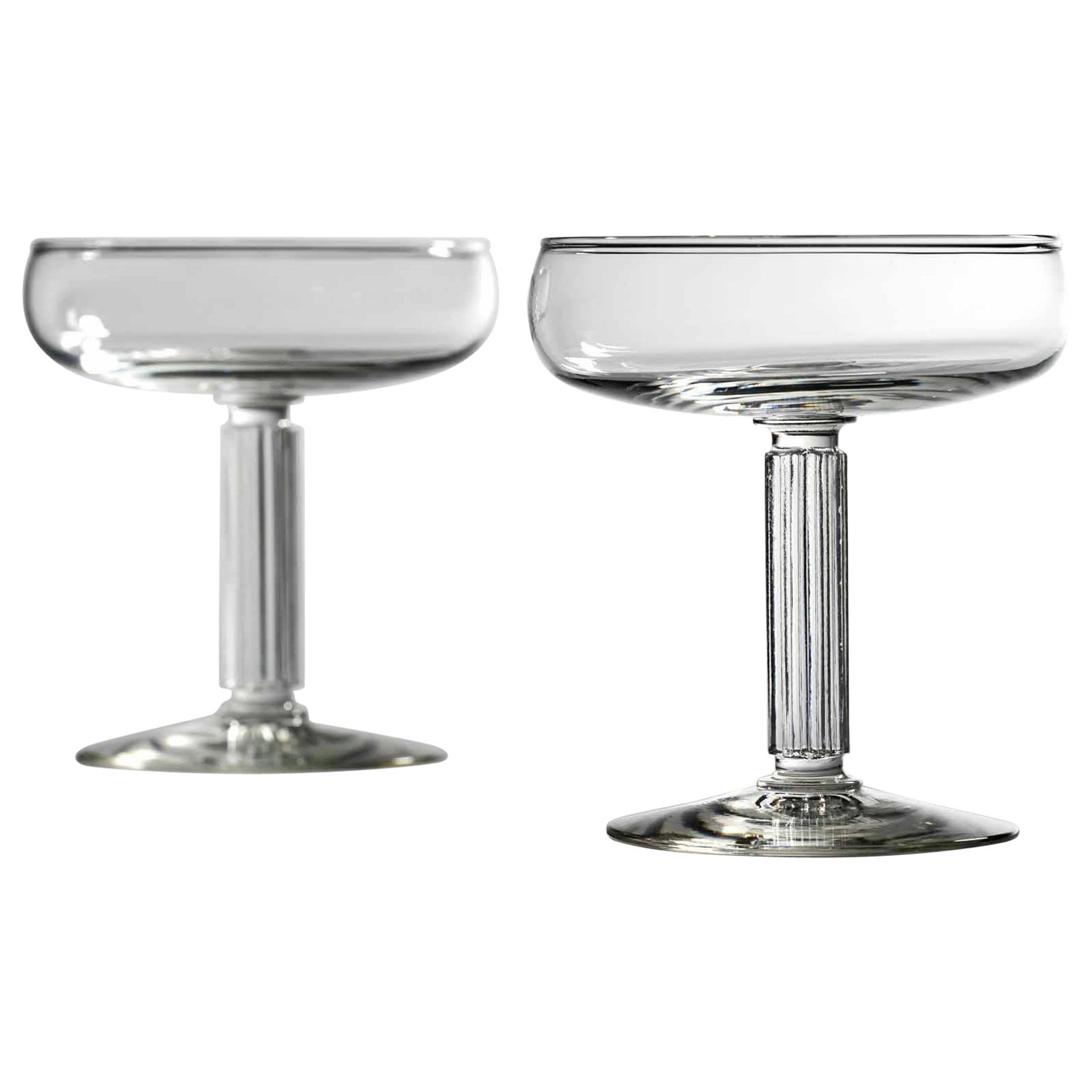 Rare ensemble de 12 coupes ou verres à Martini, motif d'ambassade, Teague pour Libbey