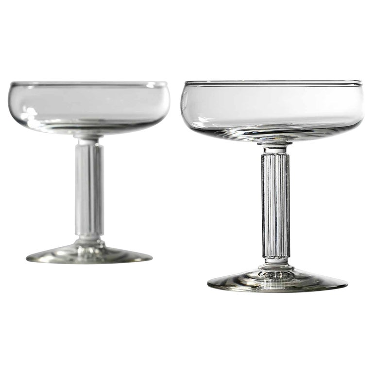 Rare Set of 12 Coupes or Martini Glasses, Embassy Pattern, Teague for  Libbey For Sale at 1stDibs