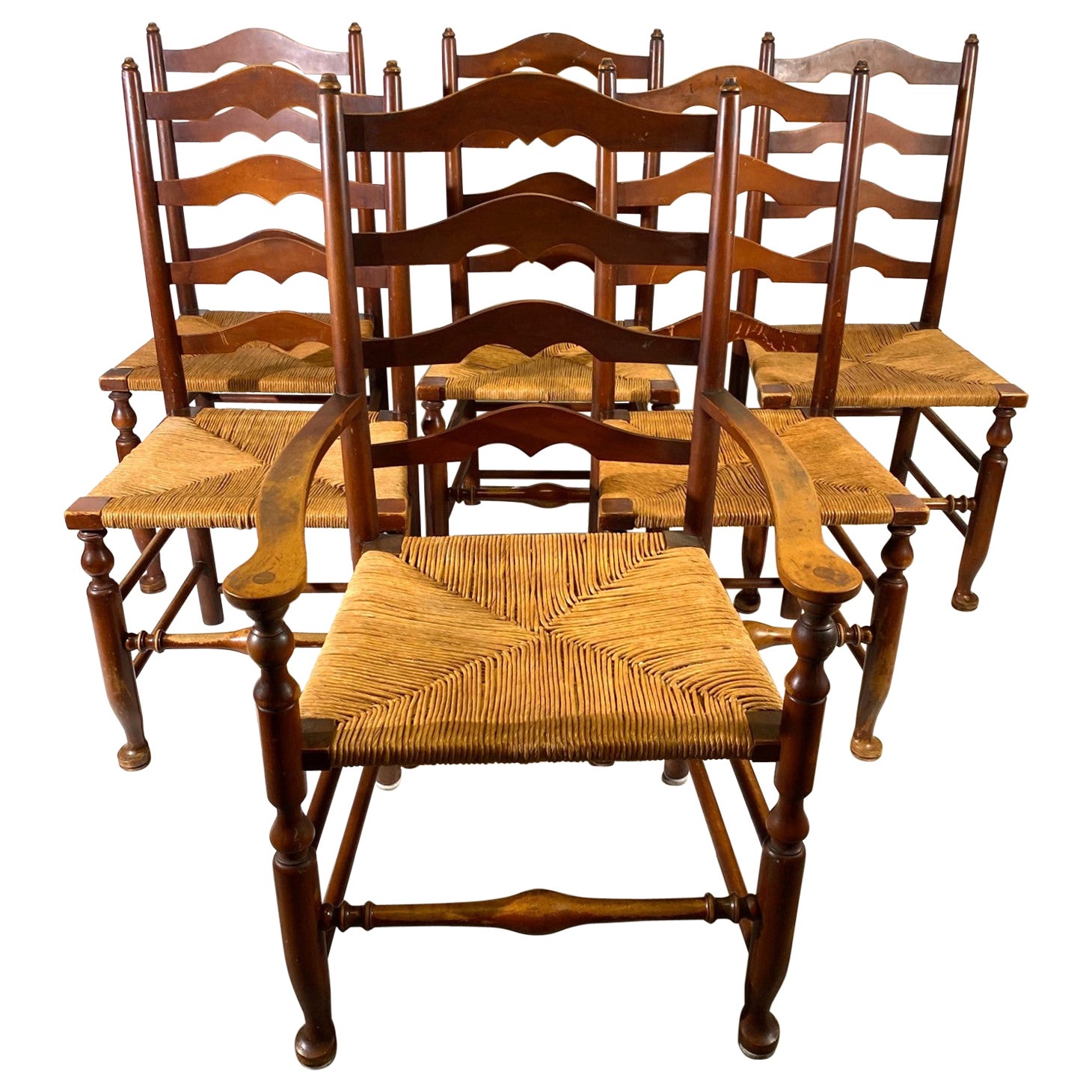 Set 6 Swedish Ladder Back Chairs For Sale at 1stDibs