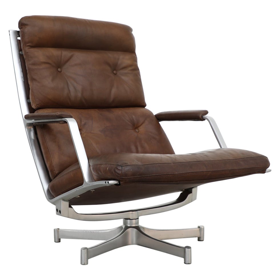 Mid Century  Walter Knoll Executive Leather Office Chair