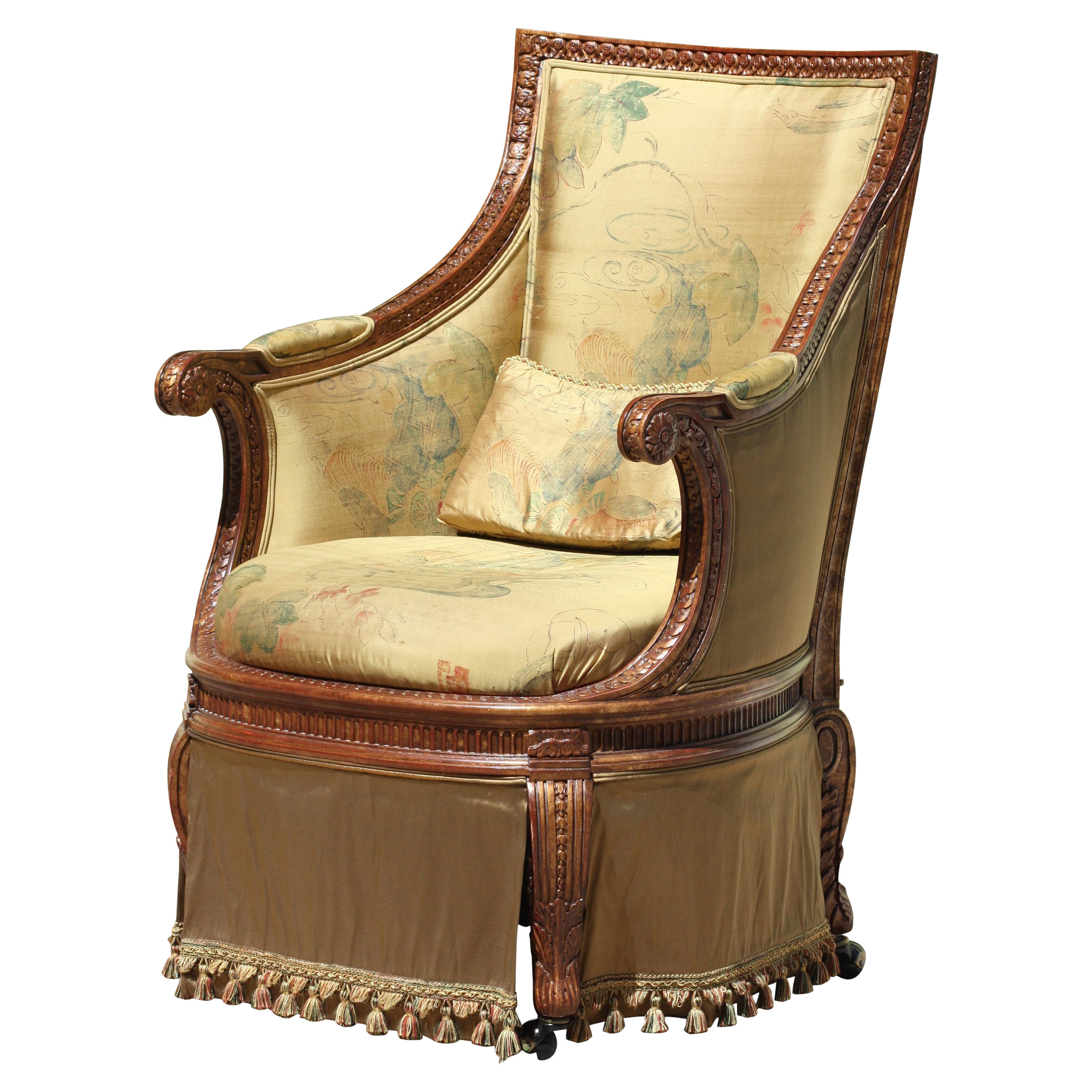 Louis XVI Style Beech Wood Desk Chair  For Sale