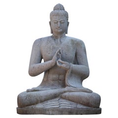 Statua di Buddha in pietra lavica molto grande e particolare della fine del XX secolo  OriginalBuddha