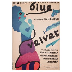 Blue Velvet, Polish Film Movie Poster, Jan Mlodozeniec, 1987