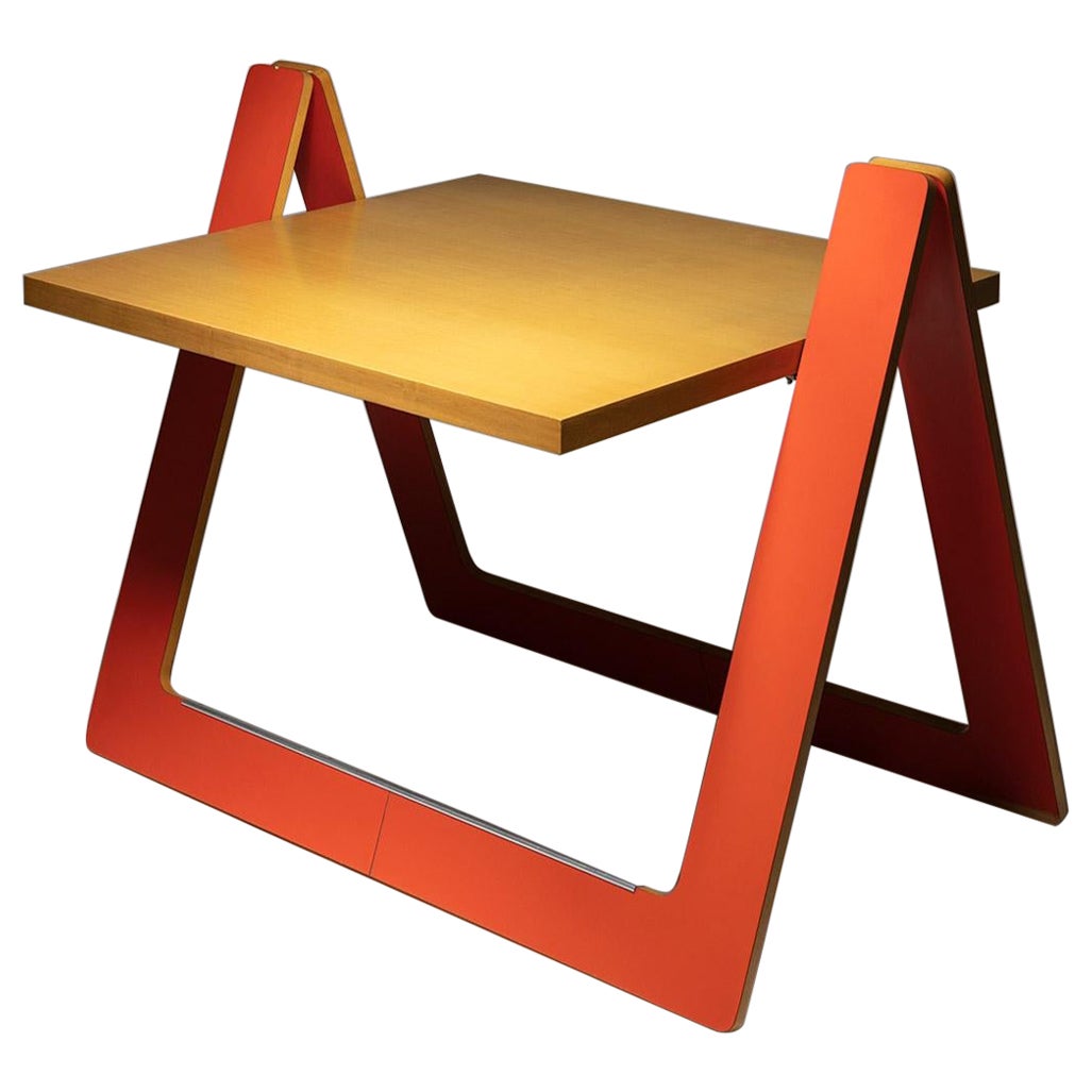 Folding Red Laminate Plywood Desk by Pamio and Toso for Stilwood, Italy, 1970s