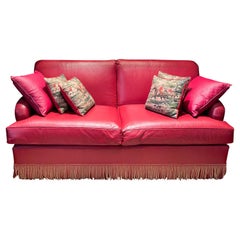 Vintage Fine Ostrich Leather Upholstered Sofa Bed 
