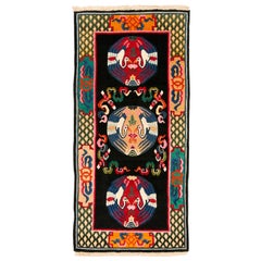 Vintage Tibetan Khaden Crane Rug