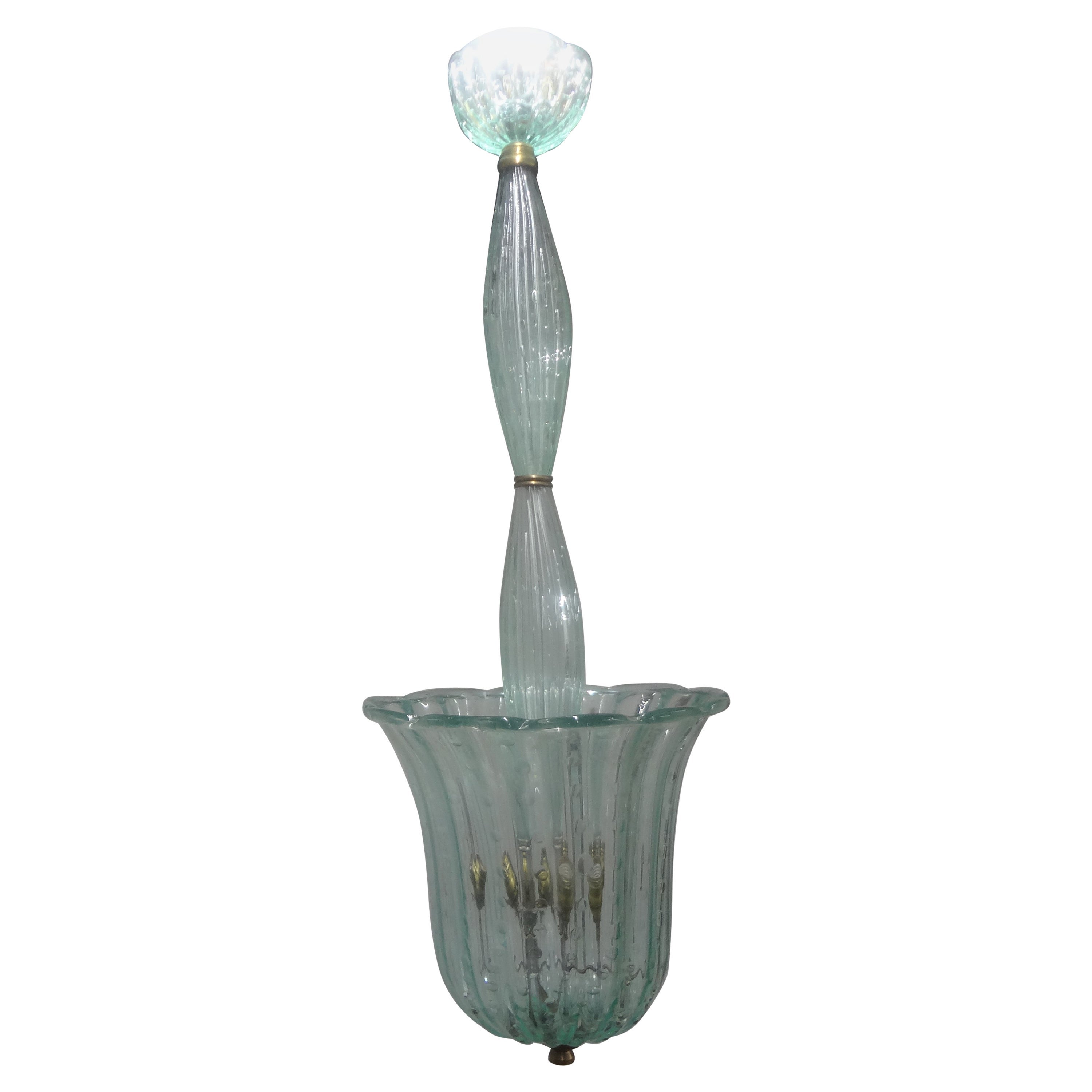Vintage Murano Glass Lantern By Barovier & Toso For Sale