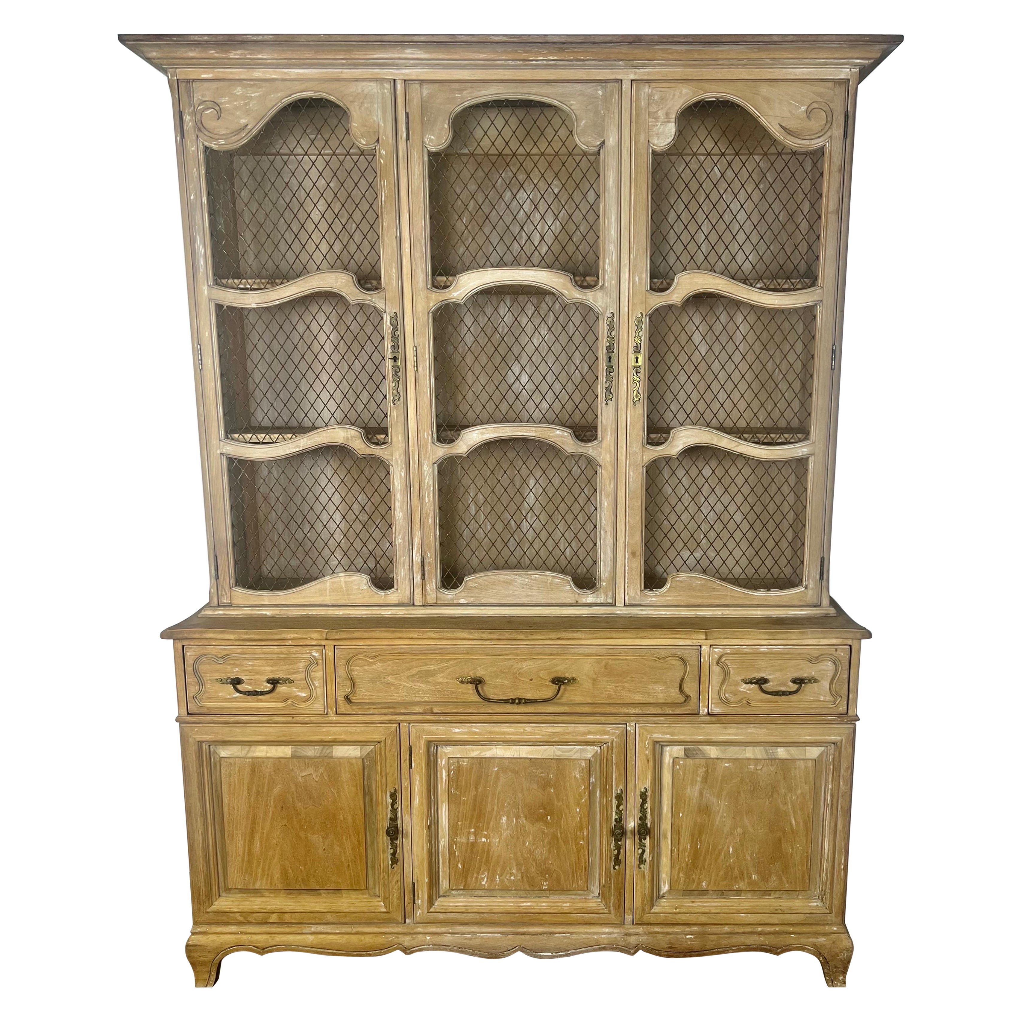 19th C. French Cabinet with Metal Detail on Doors For Sale