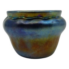 Louis Comfort Tiffany Seltene blaue Favrile-Kunstglas-Schrankschale, LCT, um 1905