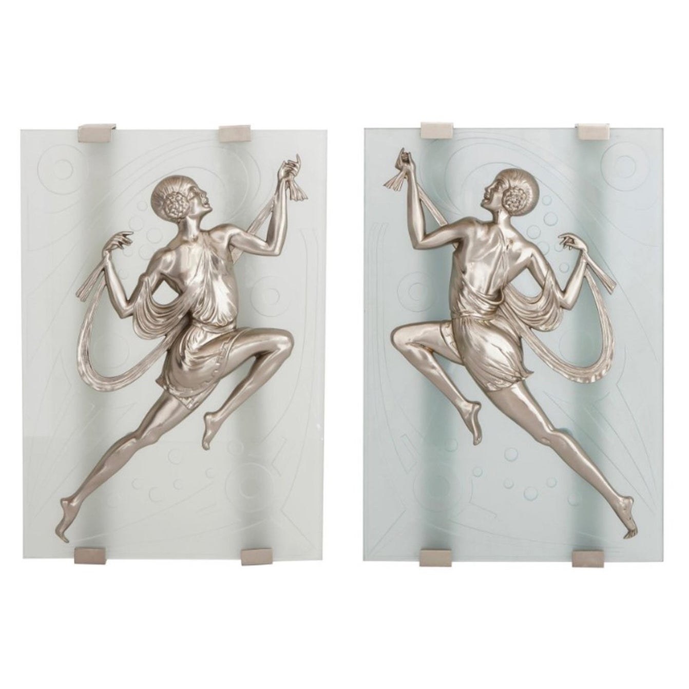 French Art Deco Dancing Ladies Wall Sconces For Sale