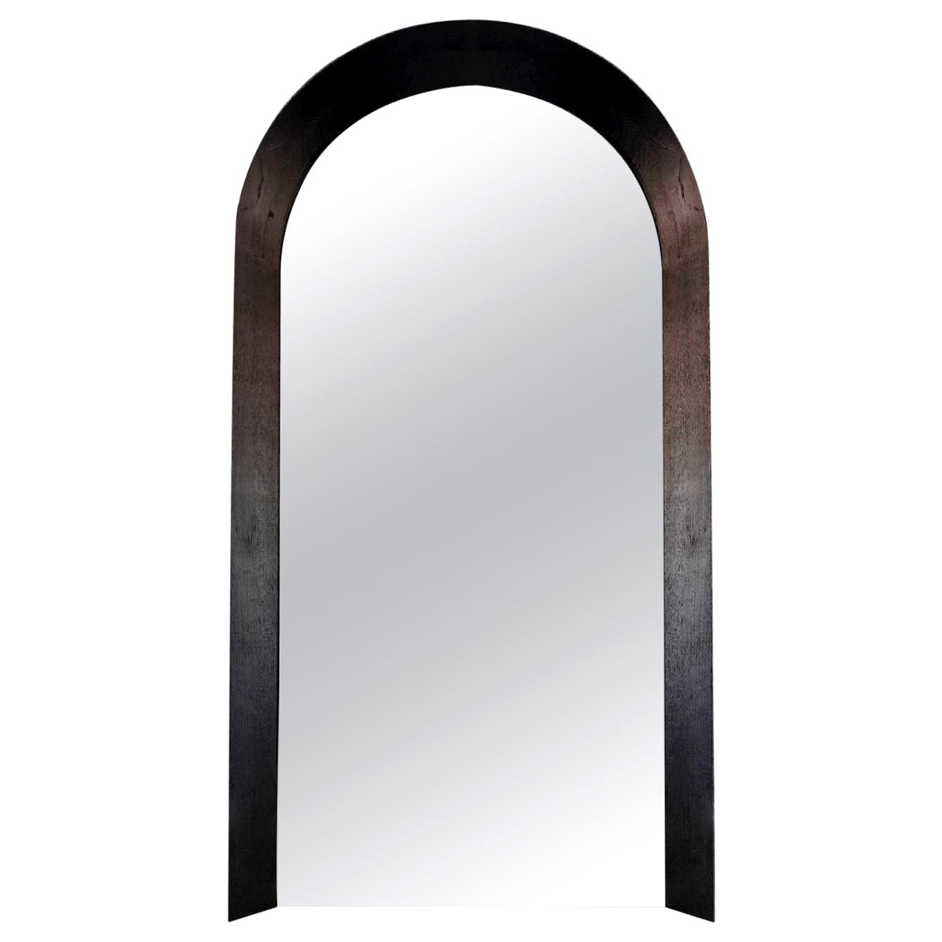 Miroir en bois peint noir (délai de livraison 5 semaines) en vente