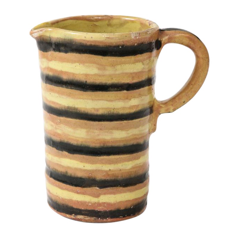 Hand-Built and Glazed Pitcher by Anne Dangar, France, c. 1945 For Sale
