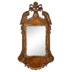 Antique George II style walnut and gilt wall mirror