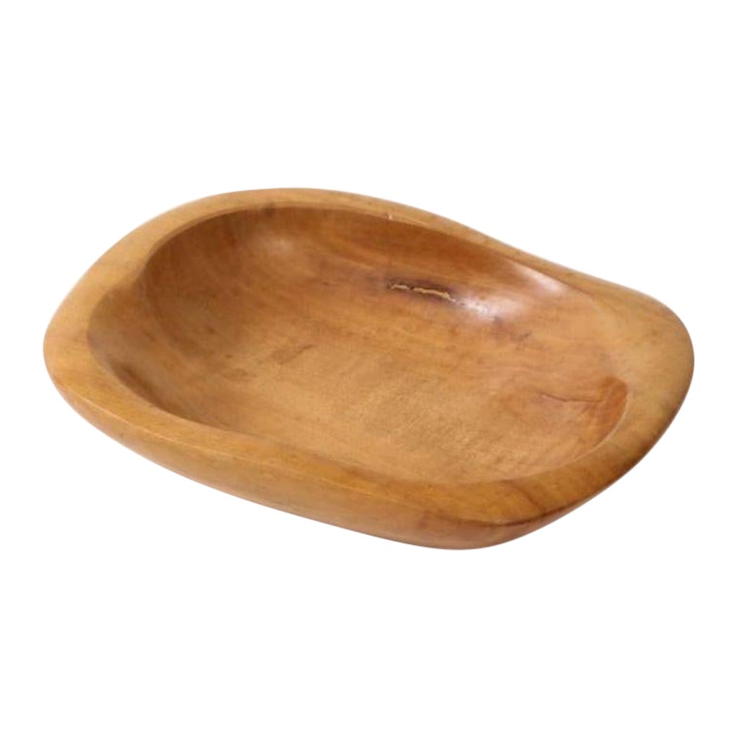 Hand-Sculpted Wooden Dish by Odile Noll, c. 1950 For Sale