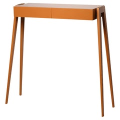 Vintage Italian Design Console from the 1950s: Restyled Elegance in Modern Rust Orange