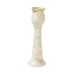 Tulip Shaped Vase in a White and Speckled Brown Glaze, by Pentik, c. 1950