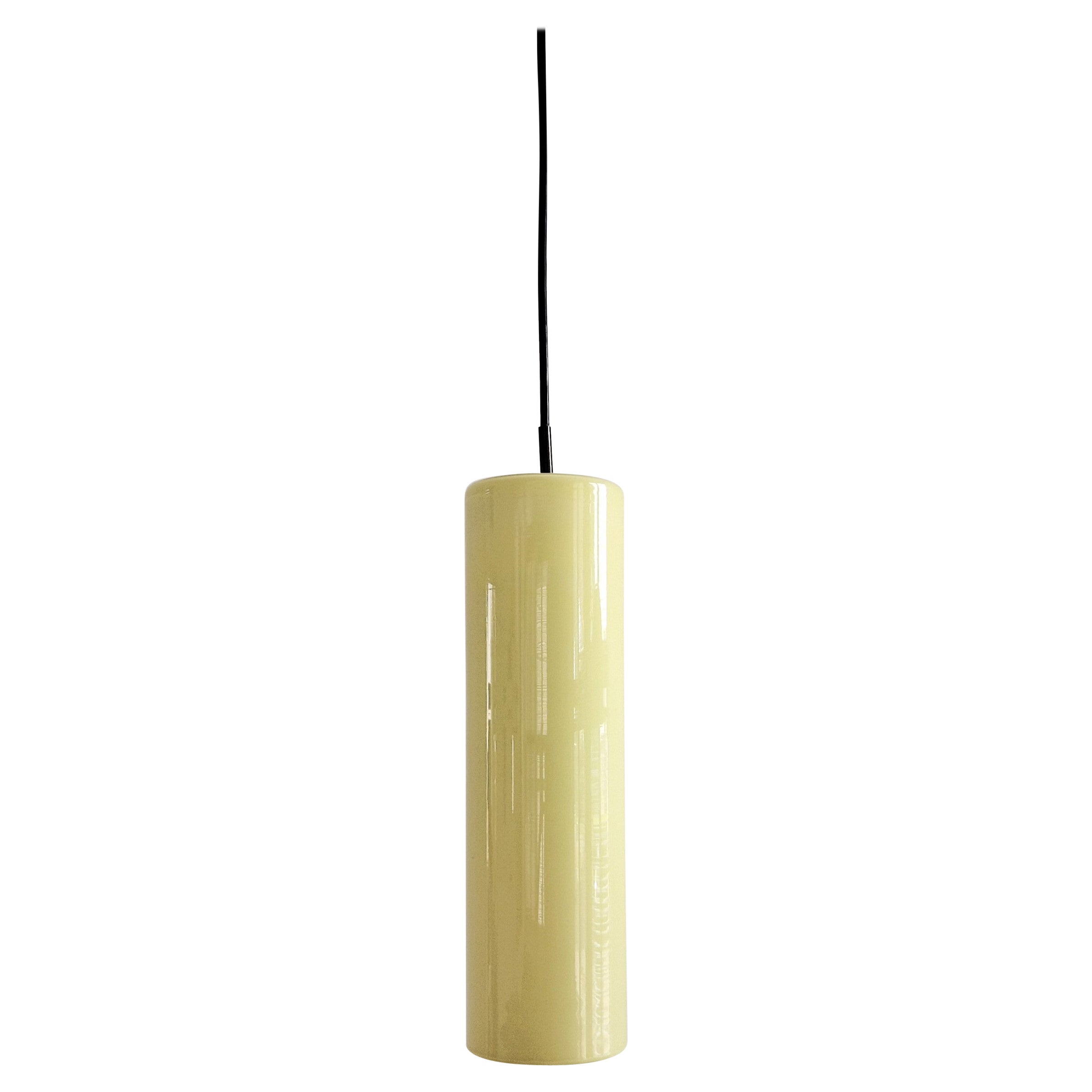 Grande lampe à suspension en verre de Murano jaune de Massimo Vignelli pour Venini en vente