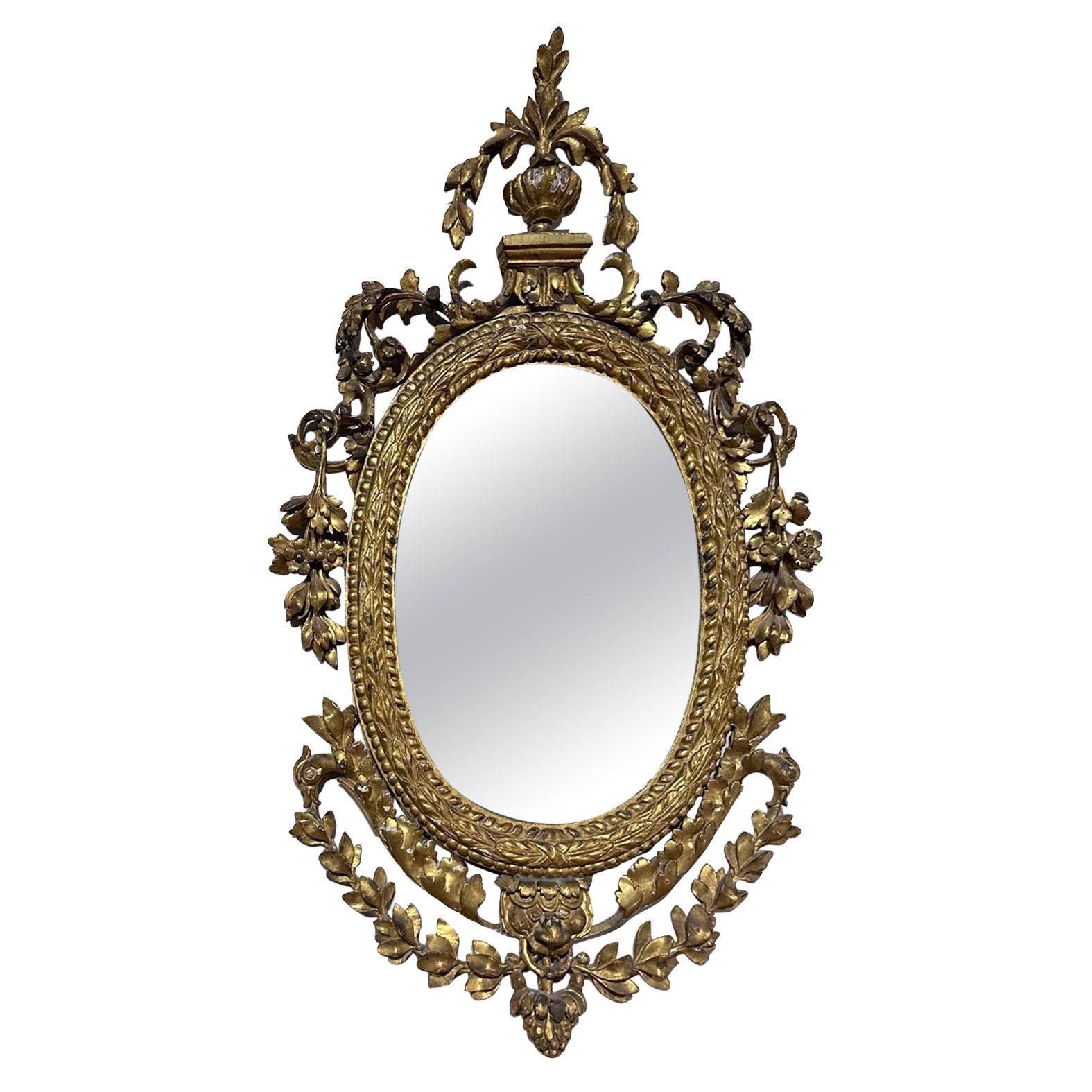 miroir ovale du 18e siècle 