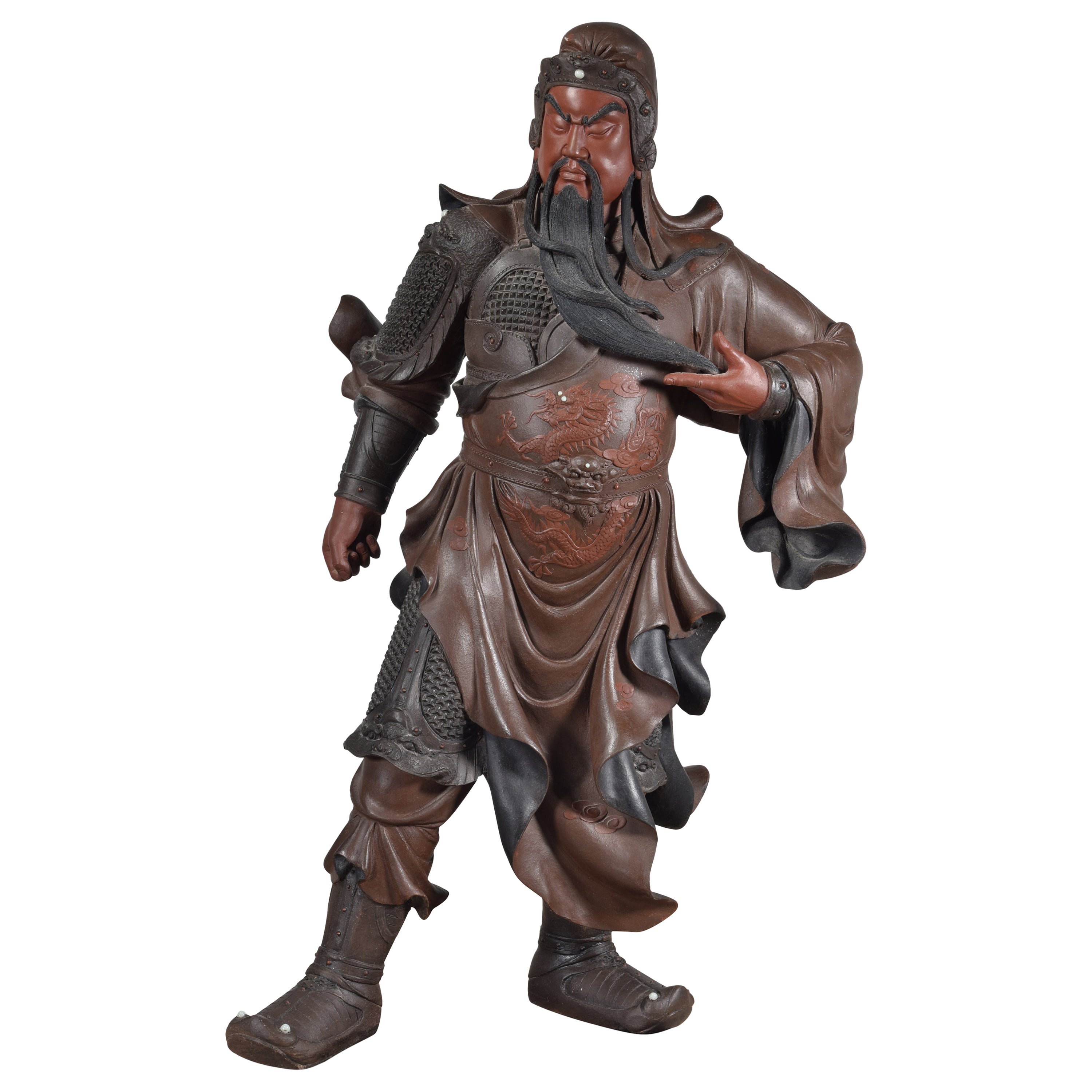 Guan Yu. Terracotta. 20th century.  For Sale